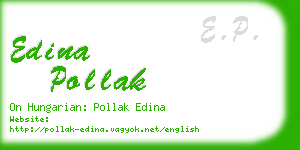 edina pollak business card